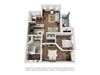 B4 3D Unit Floor Plan Two-Bedroom Unit Plan B4 | Avenues at Creekside Apartments